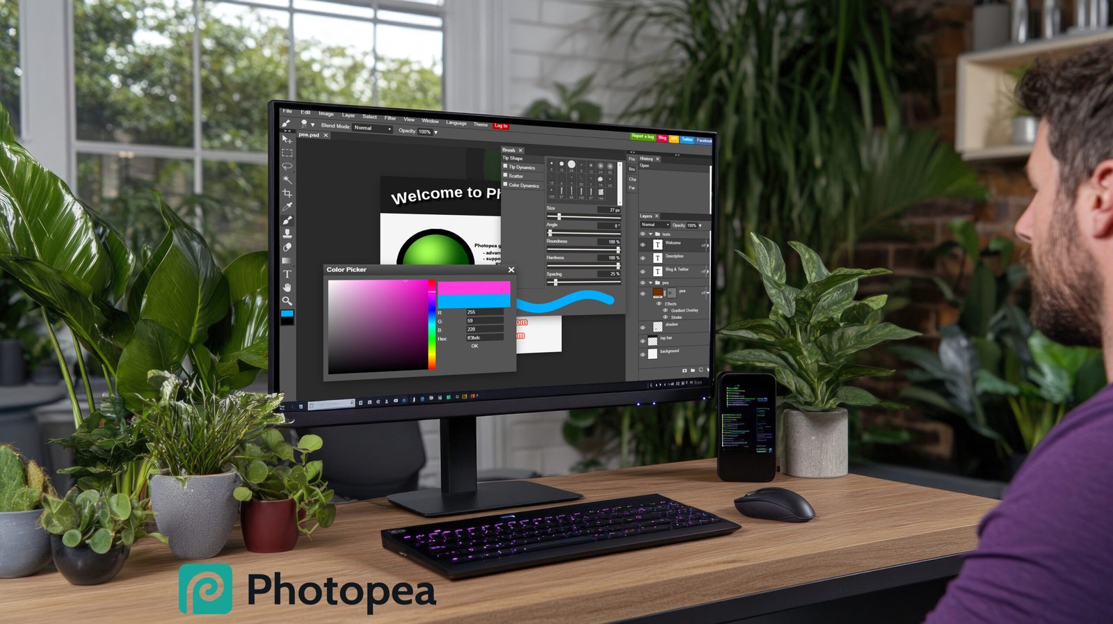 Photopea App: How To Make A Flower In Photopea